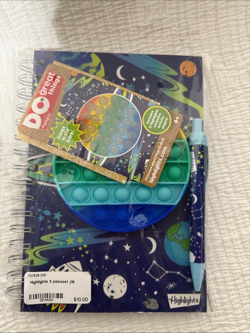 Highlights Kids Space Activity Set with Blue & Teal Pop Fidget